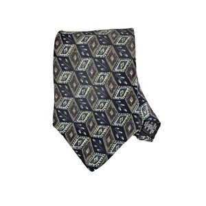 Zylos George Machado 3 Dimensional Style Blue Diamond Men's Tie Business Fashion